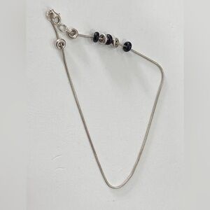 Silver and Black Beaded Necklace